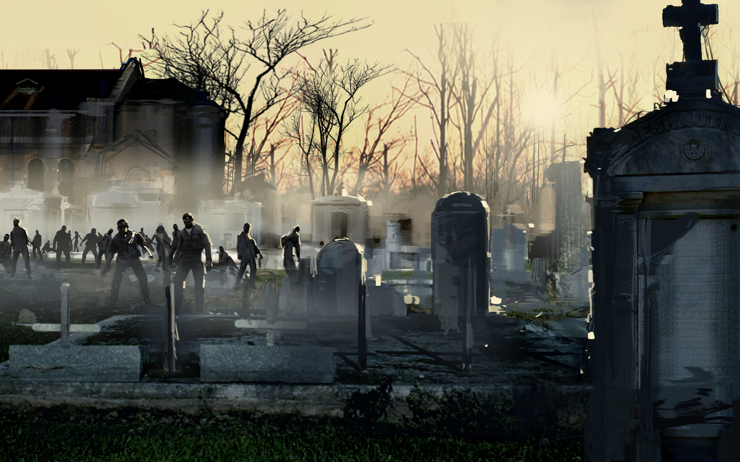 Zombies Graveyard Wallpaper