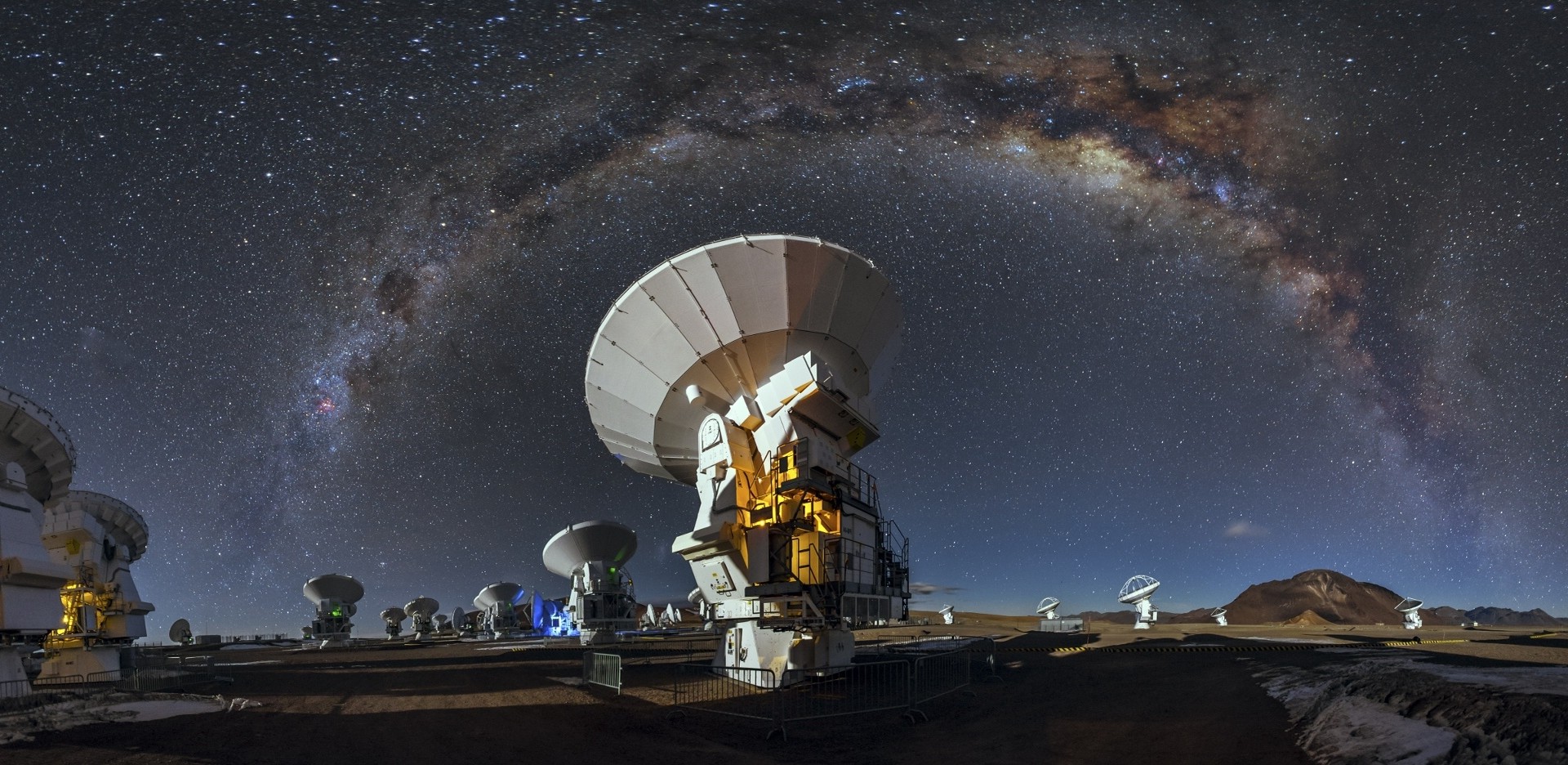 Landscape Nature Milky Way Starry Night Alma Observatory