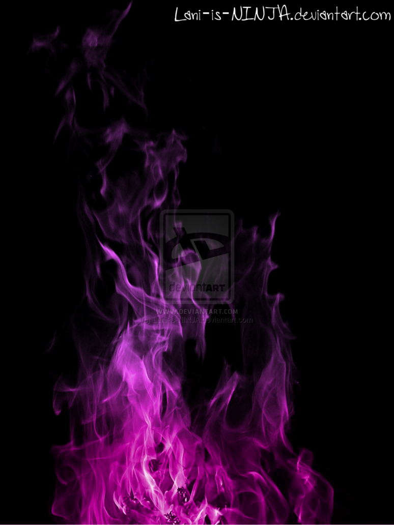 Purple Flames With Black Background By Lani Is Ninja