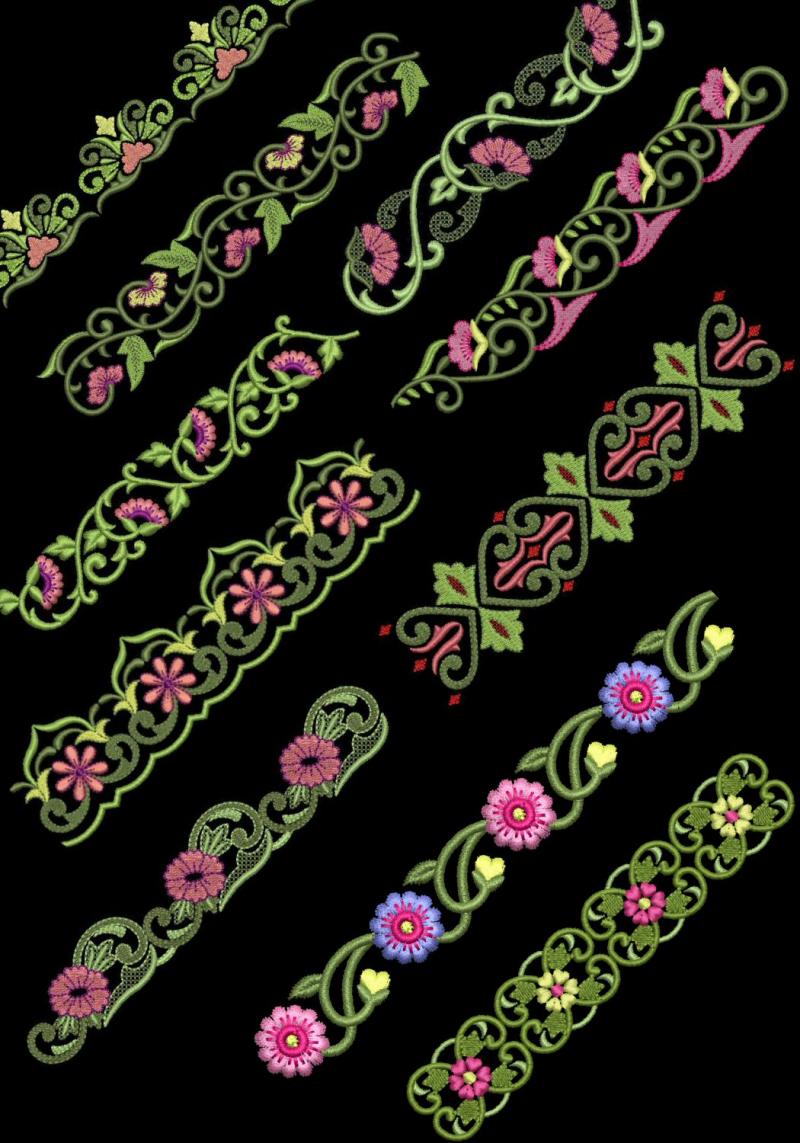 Flower Border Machine Embroidery Design HD Wallpaper Car Pictures