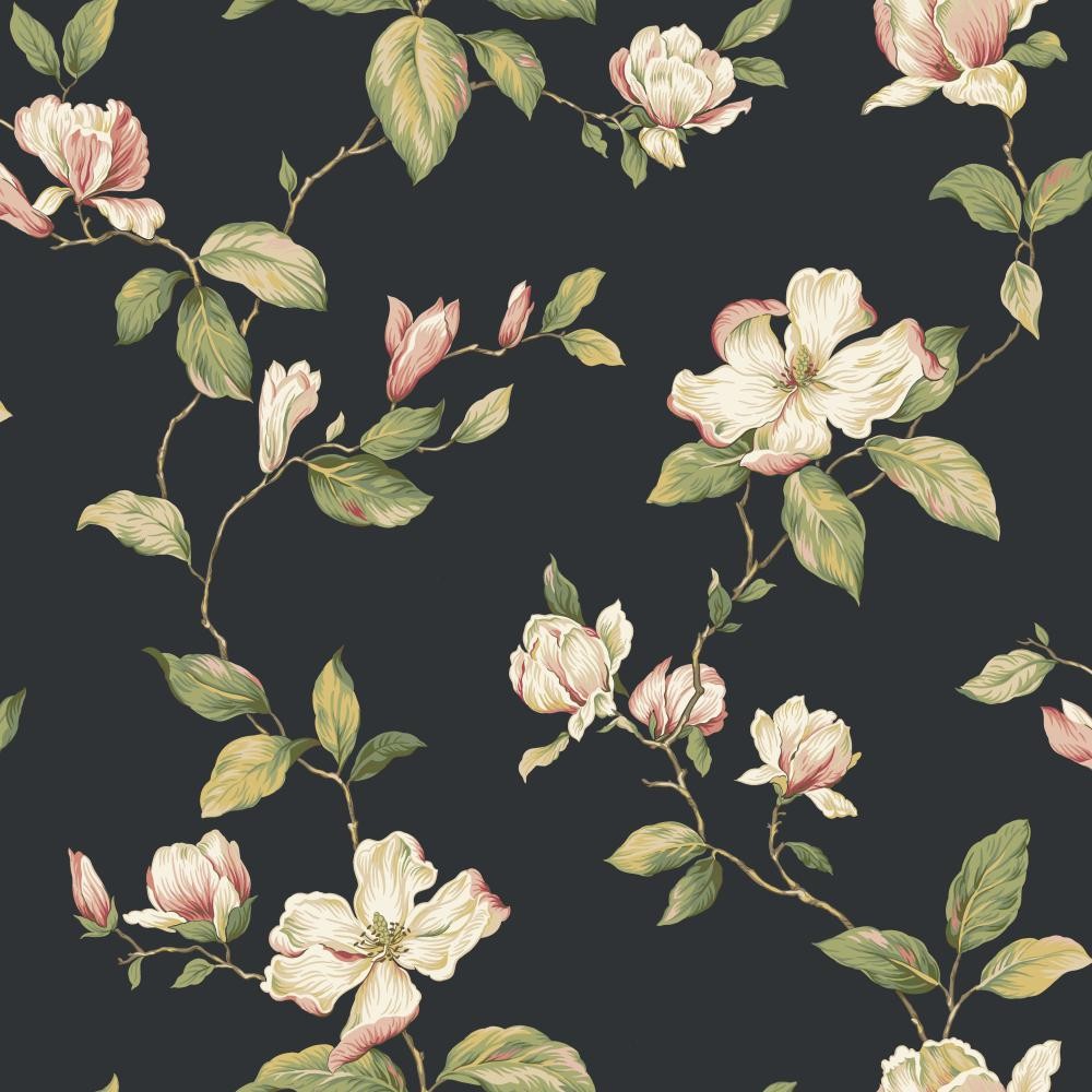 York Wallcovering Ashford House Blooms Magnolia Wallpaper Ak7507