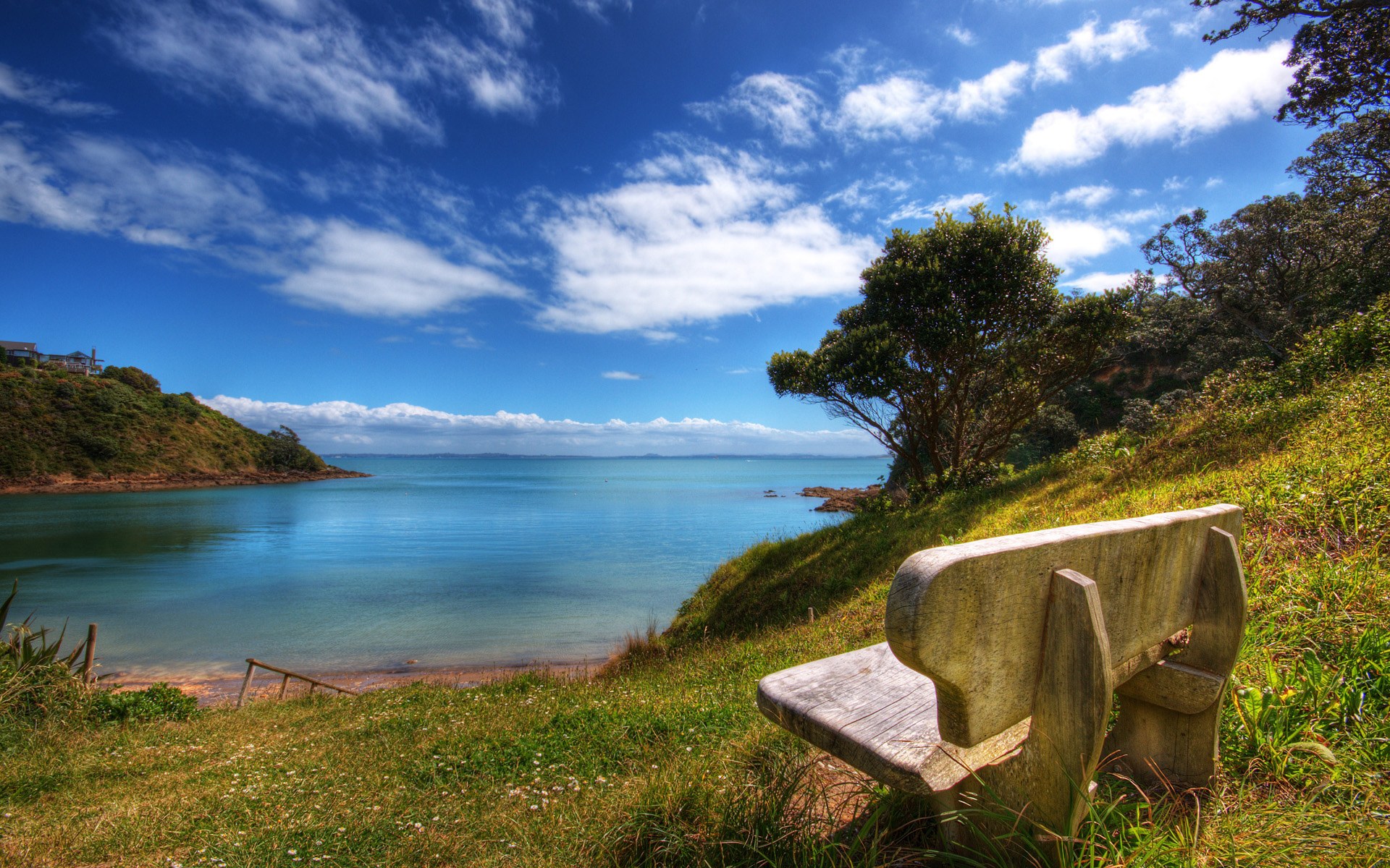 Relaxing To Sit On Natural Scenery Wallpaper