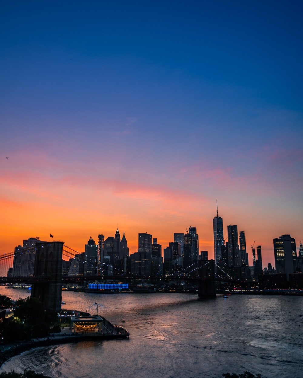 Brooklyn Bridge New York During Golden Hour Photo Sunset
