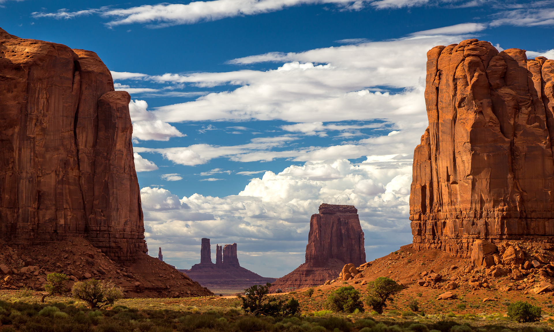 Monument Valley Usa Mountain Sky Clouds Rocks Wallpaper Photos