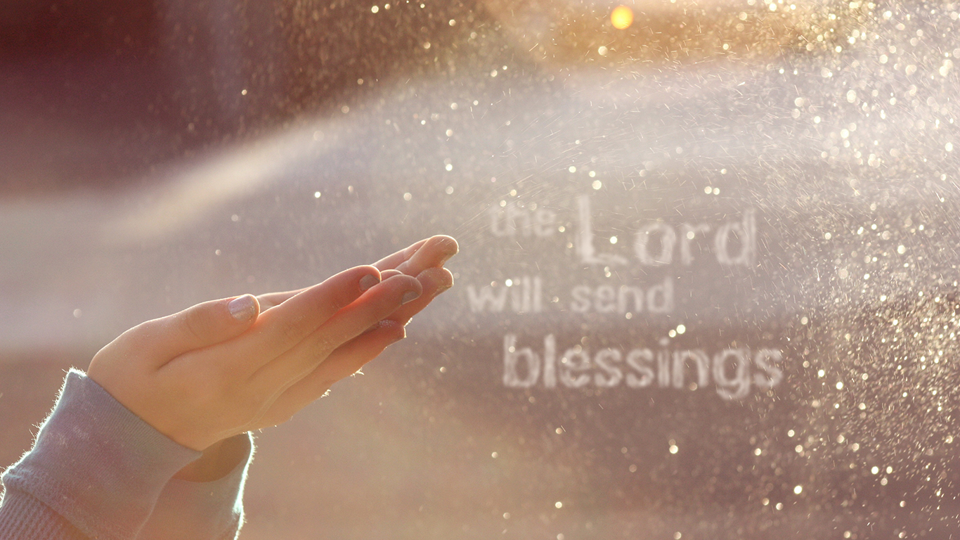 the Lord will send blessings hands christian wallpaper hd 1366x768