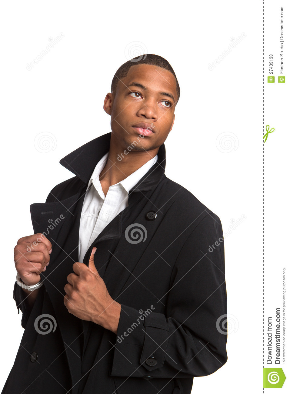 Natural Looking Young African American Fashion Male Model Isolated