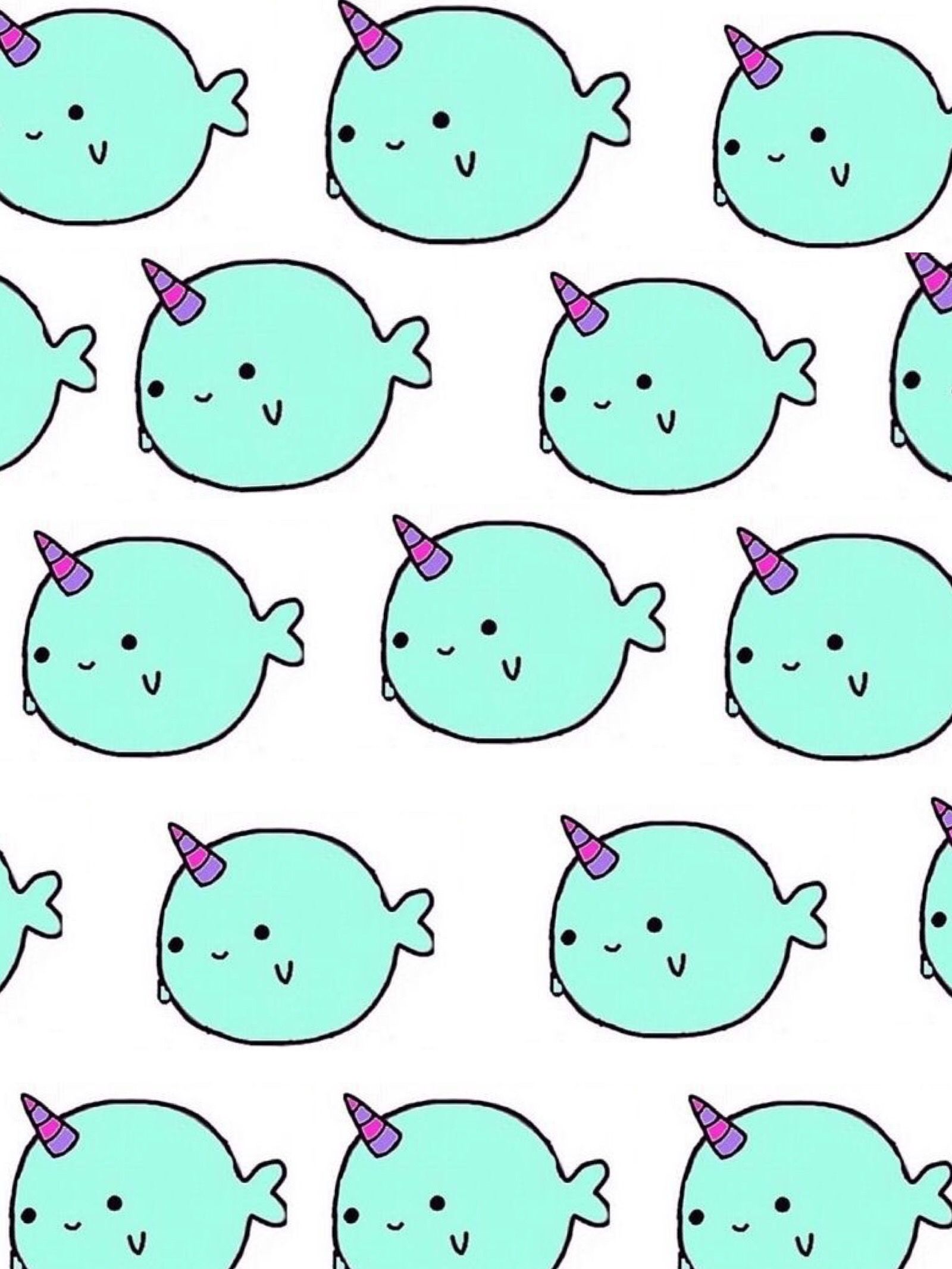 Narwhal Wallpaper Adorable Drawing Cute