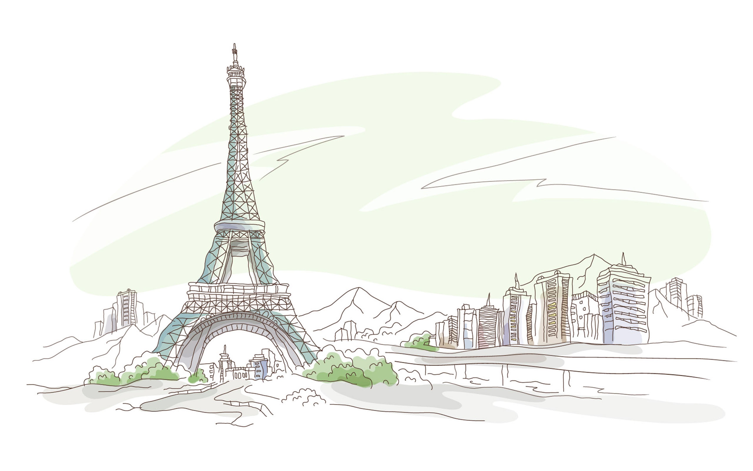 Paris Pen And Pencil Drawing HD Wallpaper Widescreen