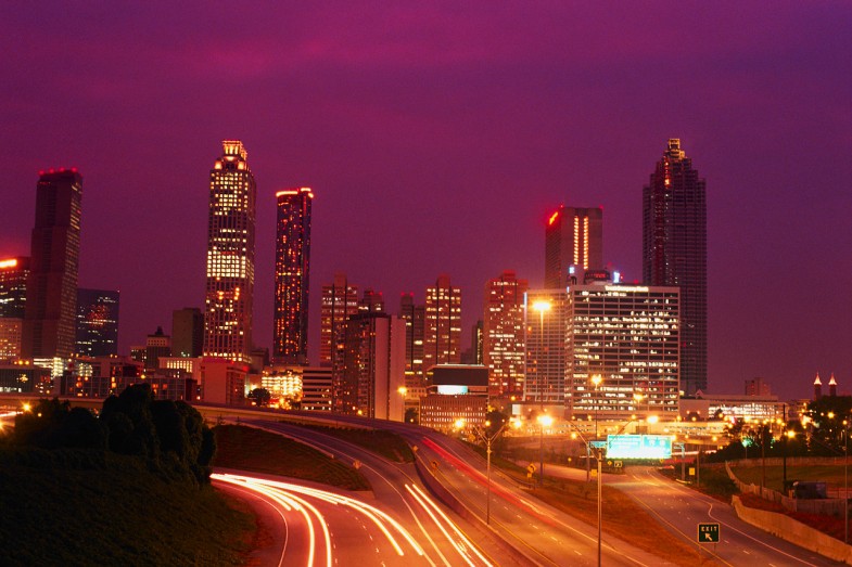 Atlanta Georgia Skyline At Night HD Wallpaper