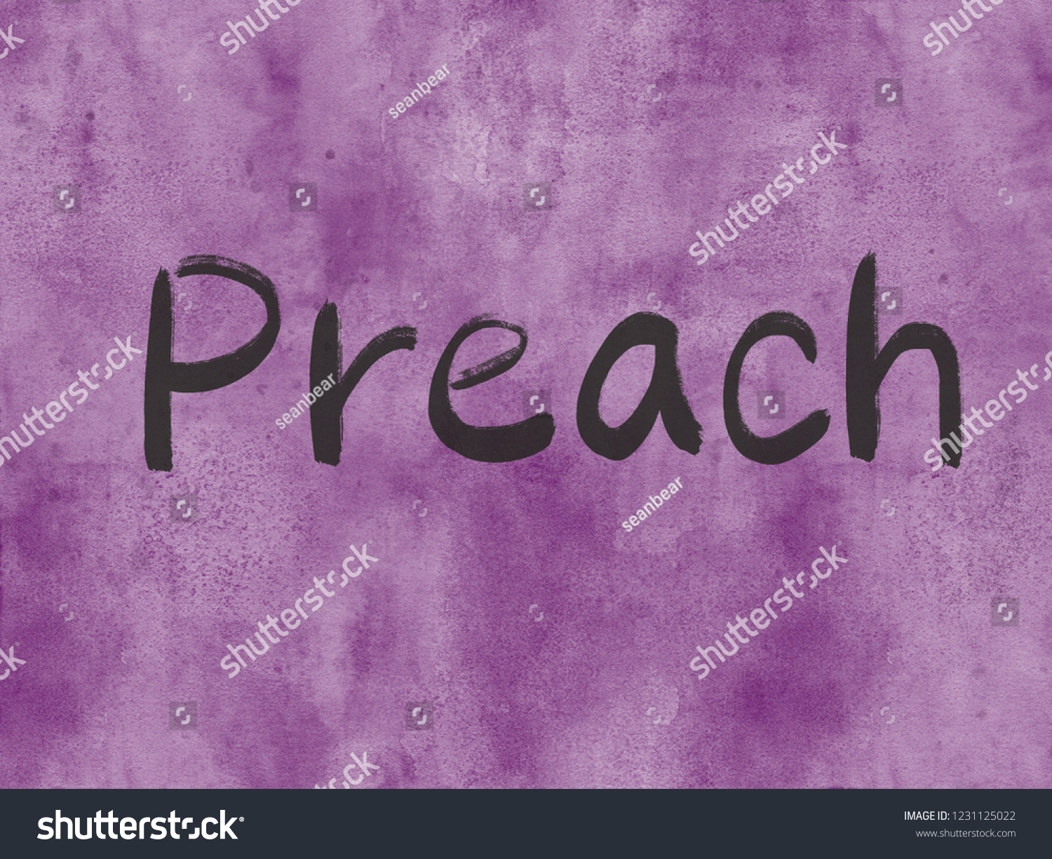 Preach Concept Word On Watercolor Paper Stock Illustration