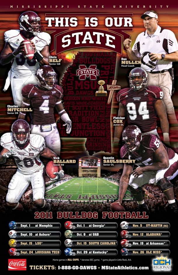 Mississippi State Football Poster   Our State   Saturday Down South