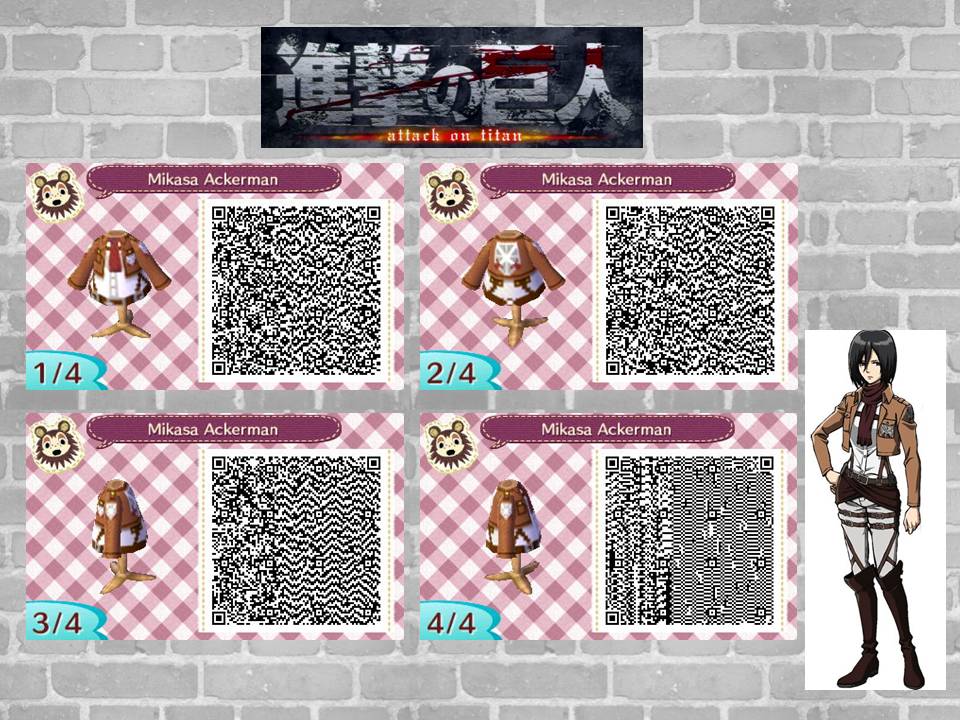 Animal Crossing Qr Code Mikasa Attack On Titan By Jennythecookie