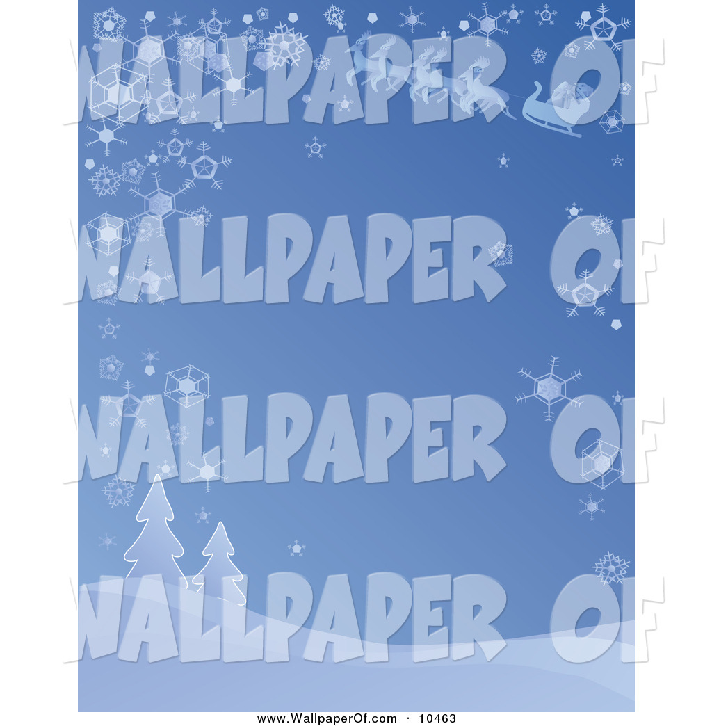 Wallpaper Of A Blue Wintery Background Santa S Reindeer Leading