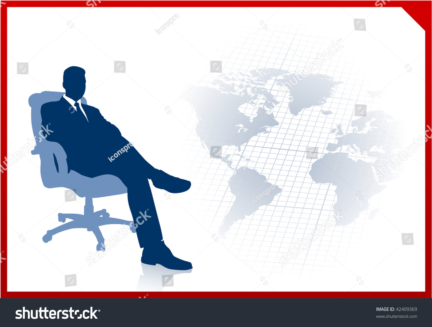 Ceo On World Map Background Stock Vector Royalty