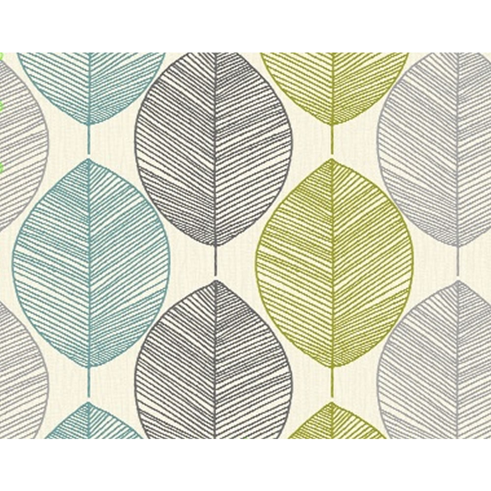 Opera Heavyweight Wallpaper Retro Leaf Teal Green At Wilko