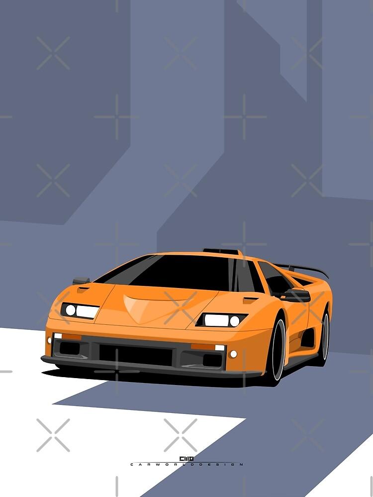 Lamborghini Diablo Gt Orange Poster For Sale By Elseworlddesign