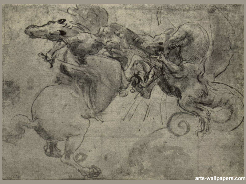 Fight Da Vinci Leonardo Wallpaper Art Prints