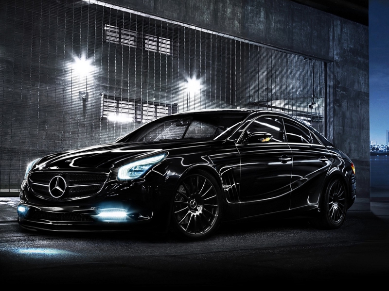 Black Car Tuned Mercedes Cars HD Desktop Wallpaper