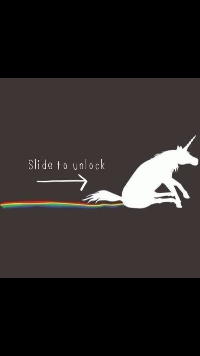 Slide To Unlock Unicorn Rainbow iPhone Wallpaper Ipod HD