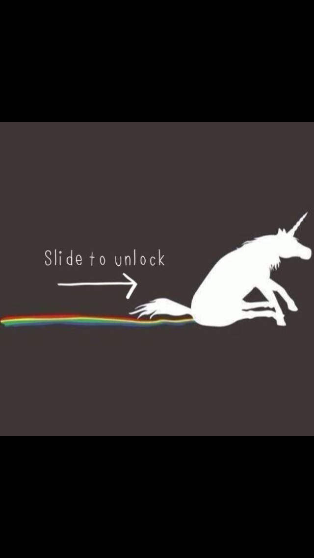 Slide To Unlock Unicorn Rainbow Iphone Wallpaper Ipod Hd