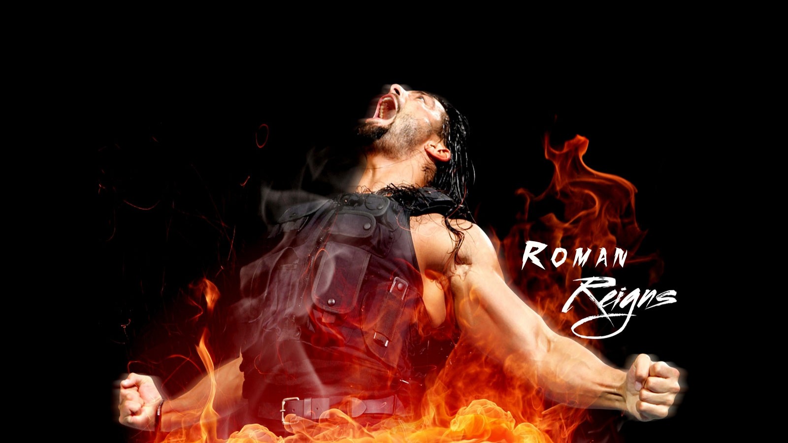 Roman Reigns On Fire Wwe HD Wallpaper Search More Wrestling