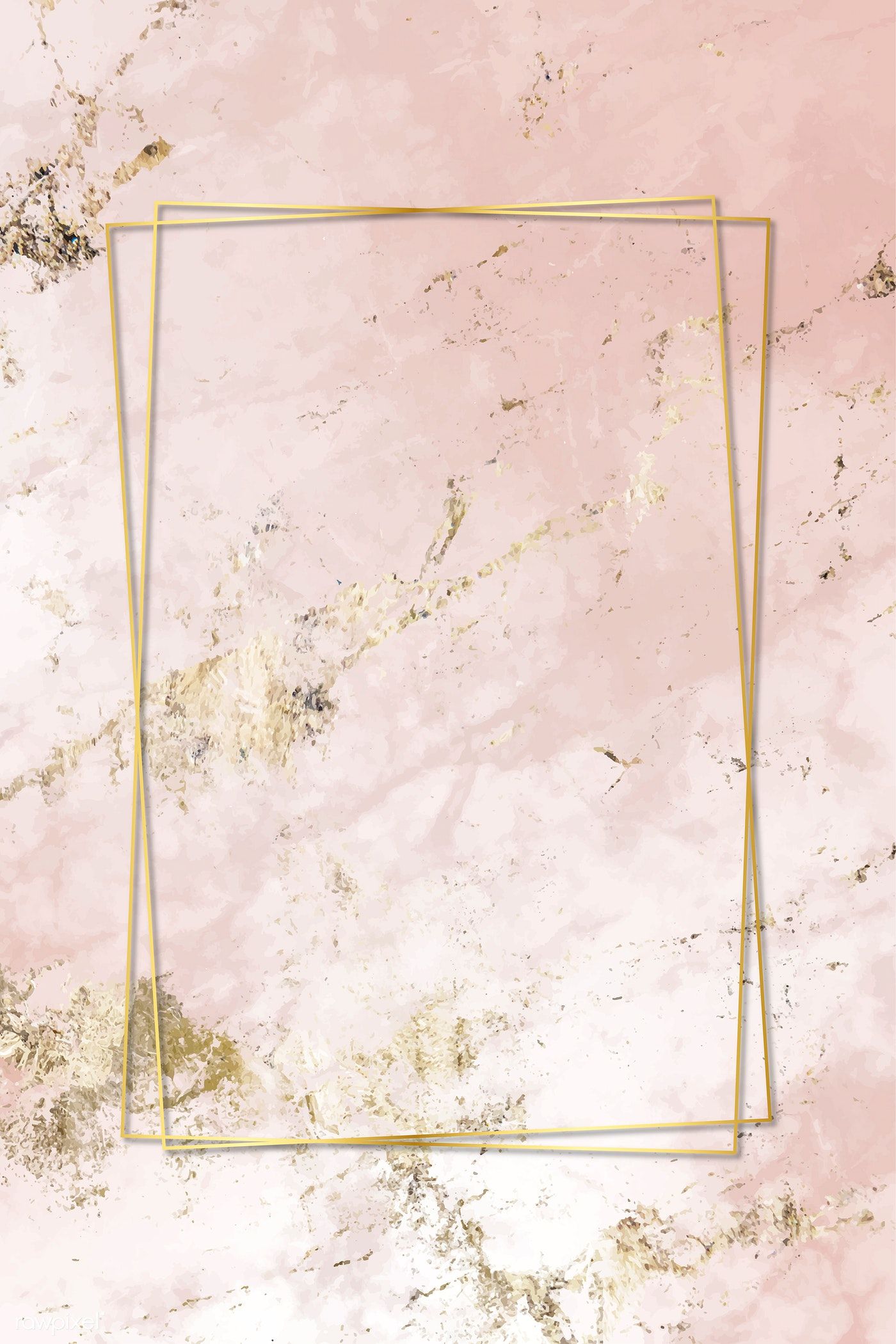 Pink And Gold Marble Textured Background Vector Image By