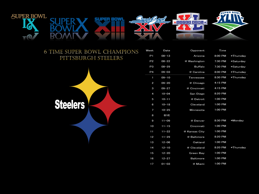 Steelers Schedule Time Super Bowl Champion Version Wallpaper