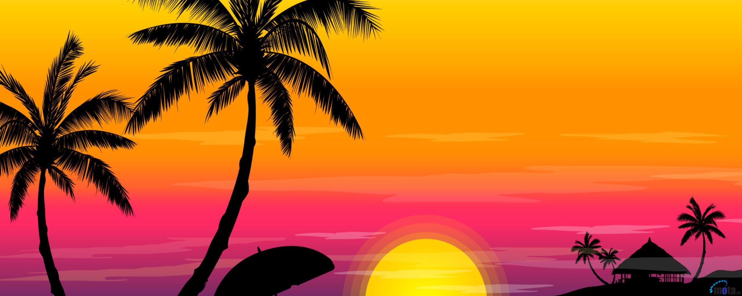Tropical Sunset Desktop Wallpaper Desktop Wallpapers Sunset in