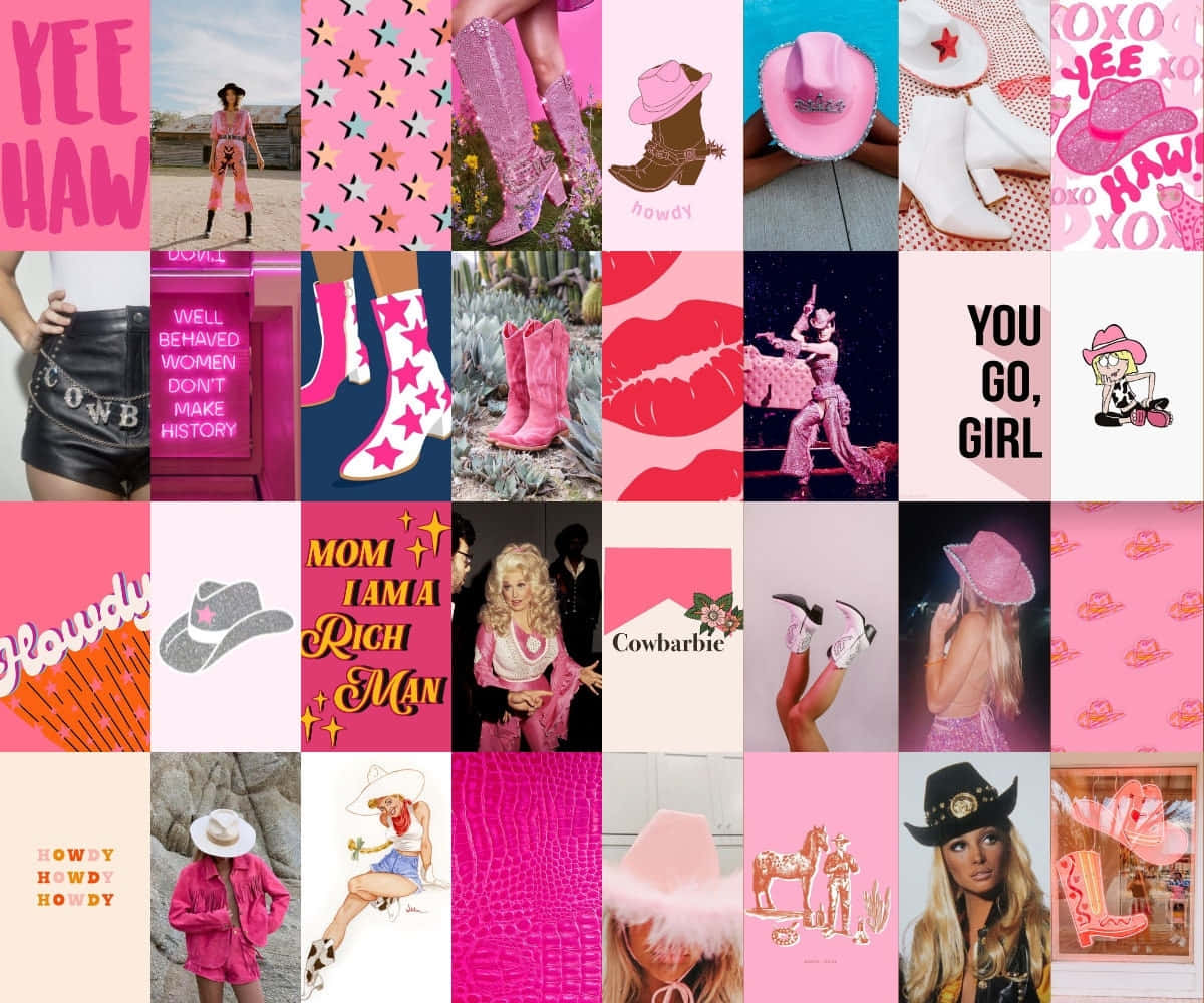 Pink Cowgirl Aesthetic Wallpaper