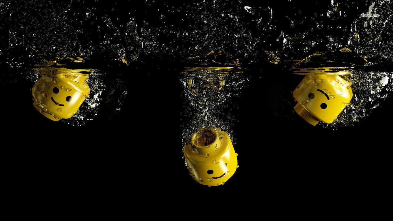 Submerged Lego Heads Wallpaper Funny