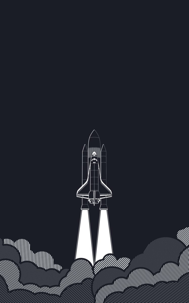 Space Shuttle Minimalism Portrait Display HD Wallpaper