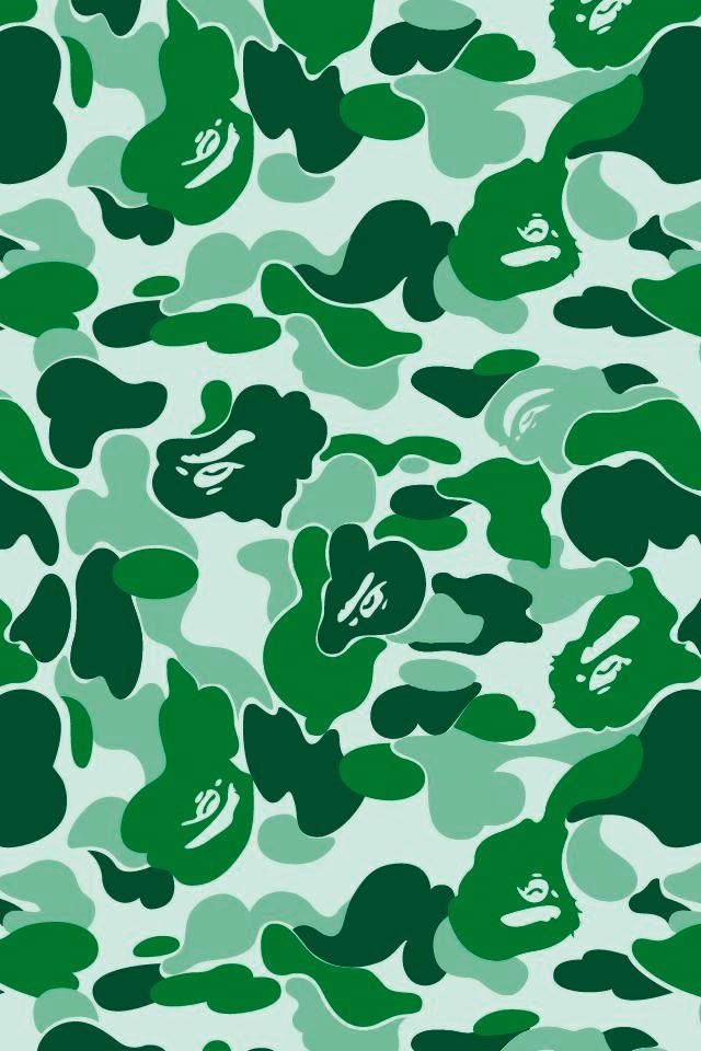 Green Bape Patterns Hintergrundbilder Fr iPhone