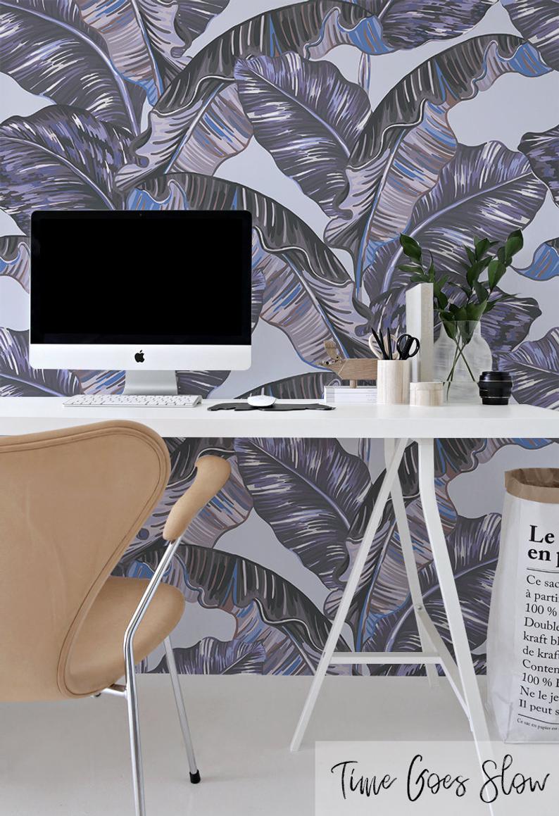 Tropical Palm Leaves Removable Wallpaper Exotic Botanical