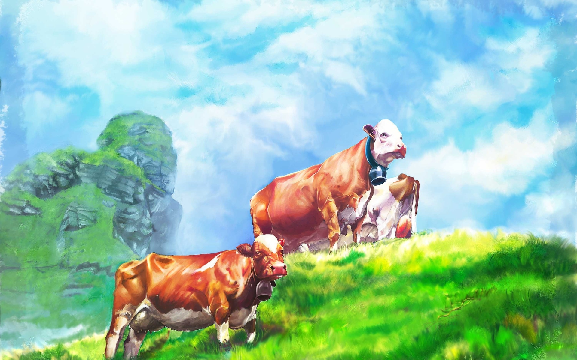 Cow Puter Wallpaper Desktop Background