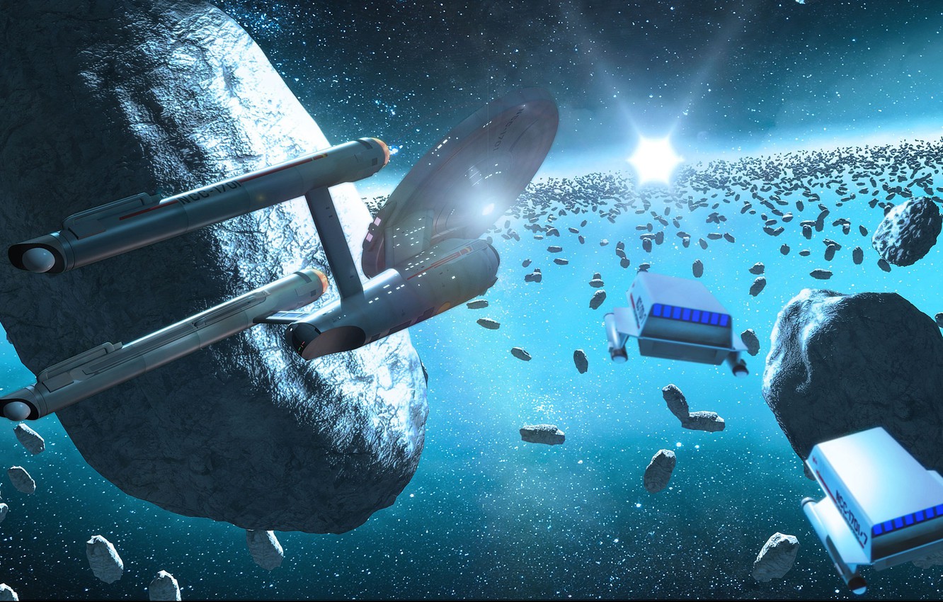 Wallpaper Spaceships Asteroids The Ice Forests Of Delta Vega