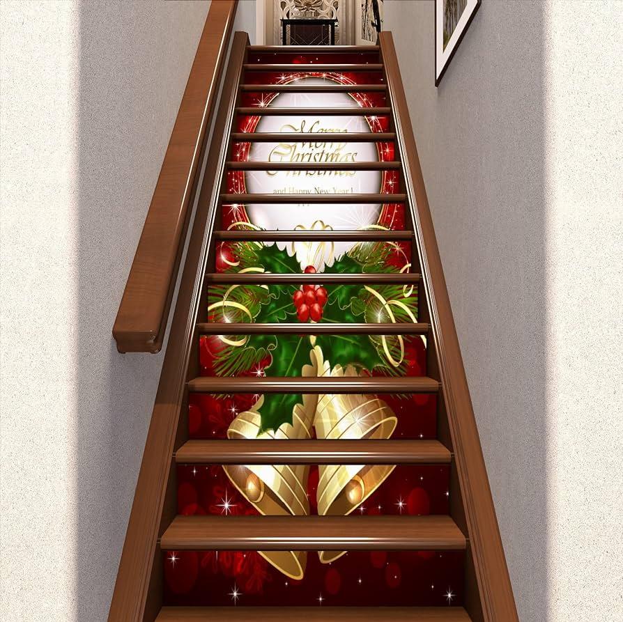 Amazoncom 13pcs Merry Christmas Bells Holly Berries Stair