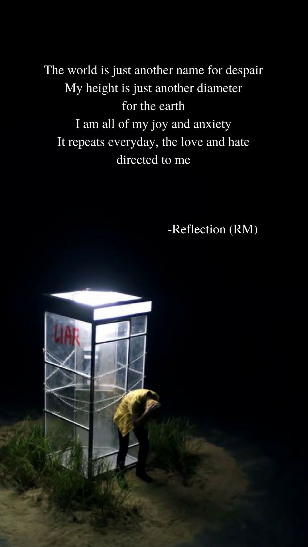 Reflection Rm Bts Lyrics Wallpaper Wish I Could Love Myself
