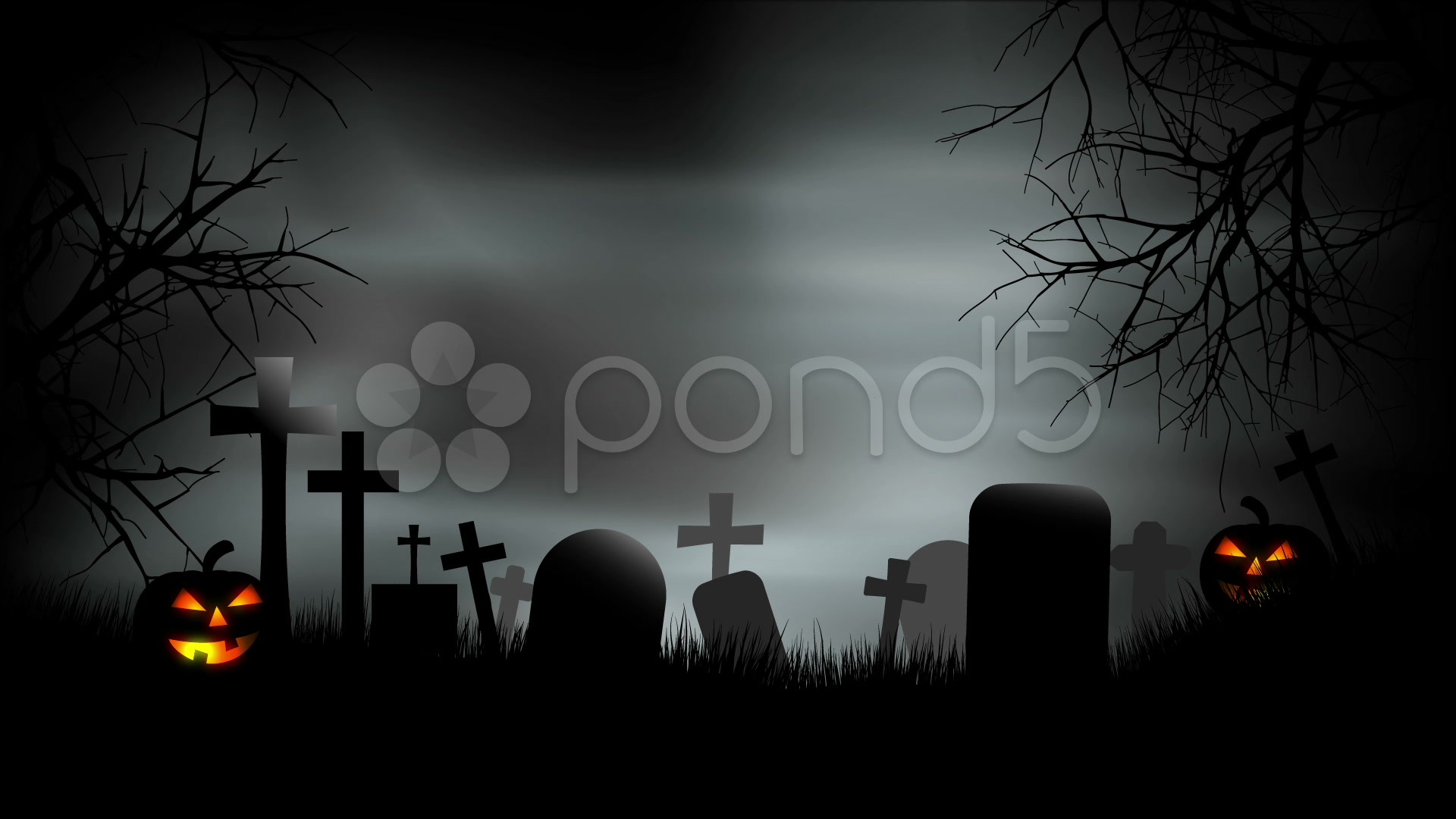 Halloween Graveyard Background Loop Stock Video HD