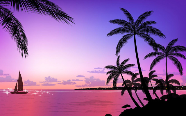 Wallpaper Border Tropical Beach Chair