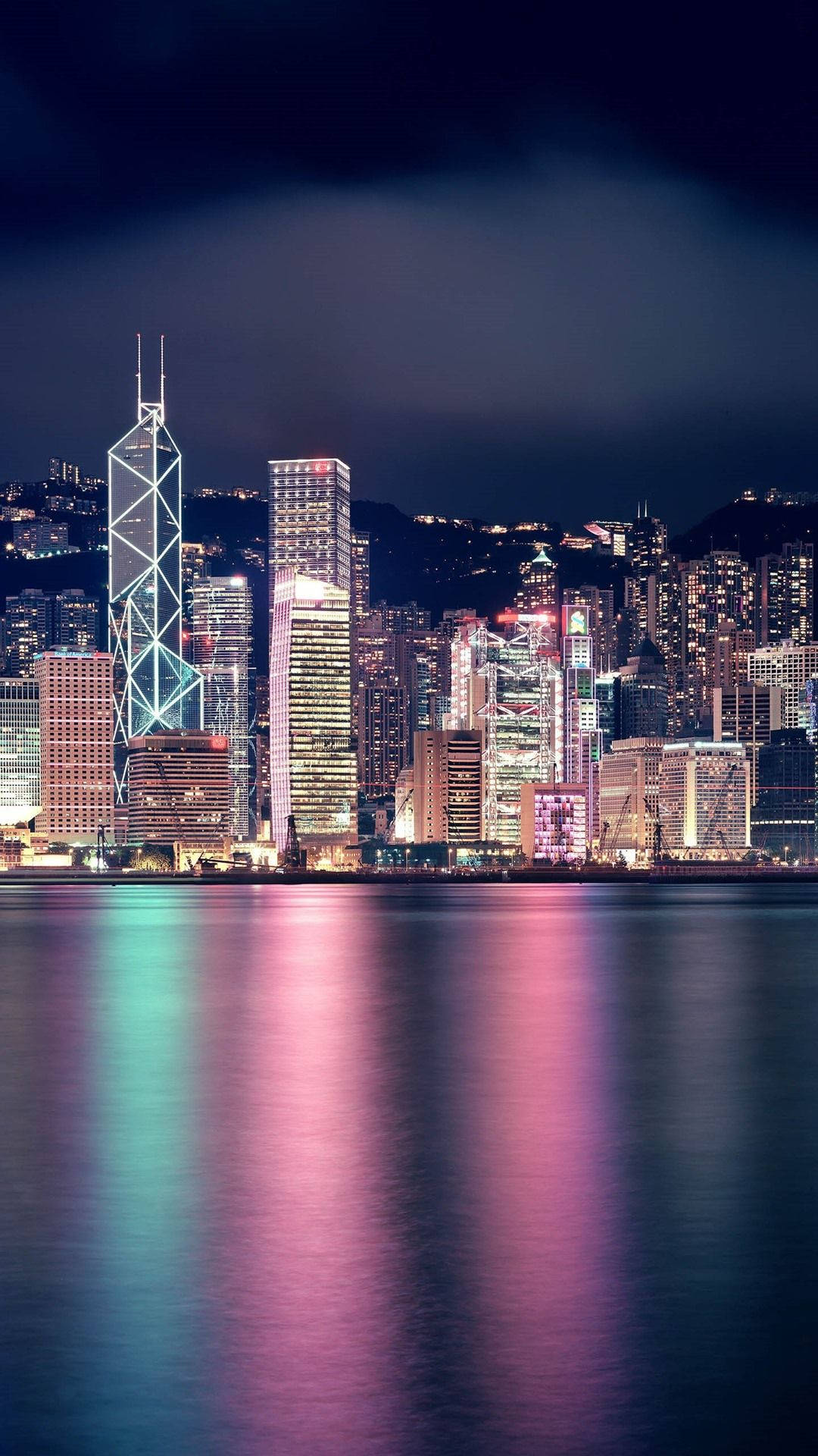 New York City iPhone X Bay Lights Wallpaper