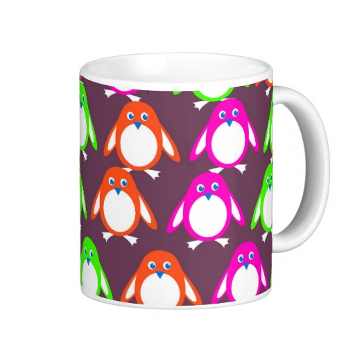 Penguin Wallpaper Coffee Mugs