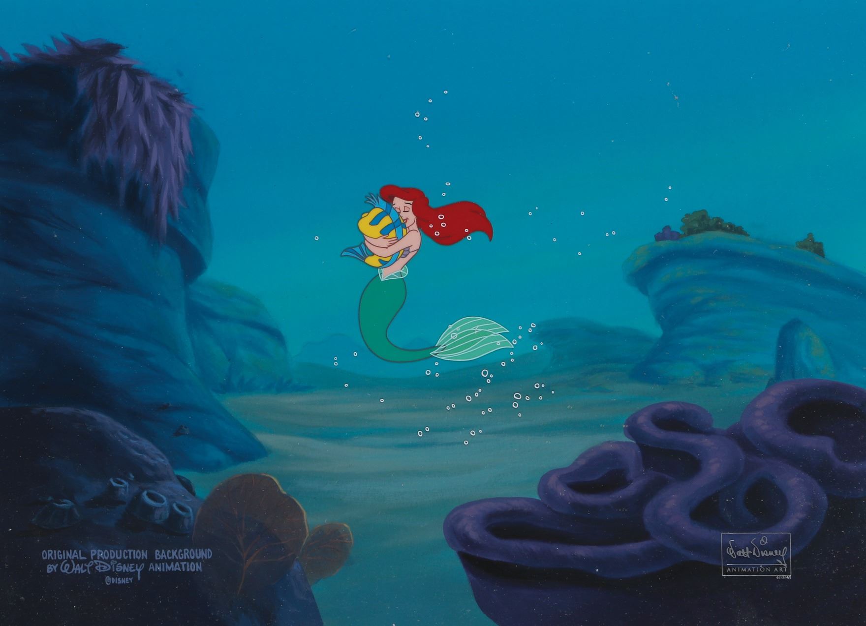 Ariel And Flounder Production Cel Matching