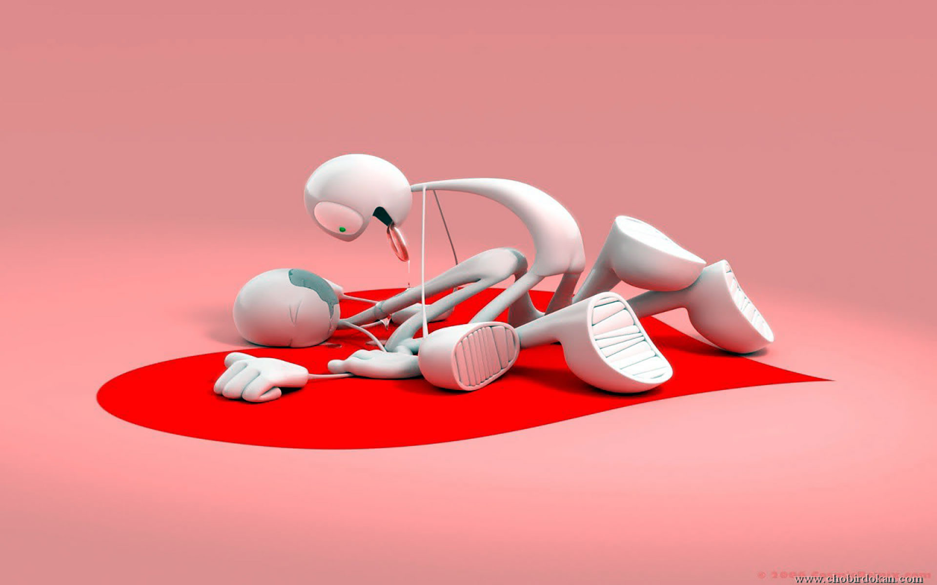 3d Wallpaper Of Funny Robots In Love Pictures