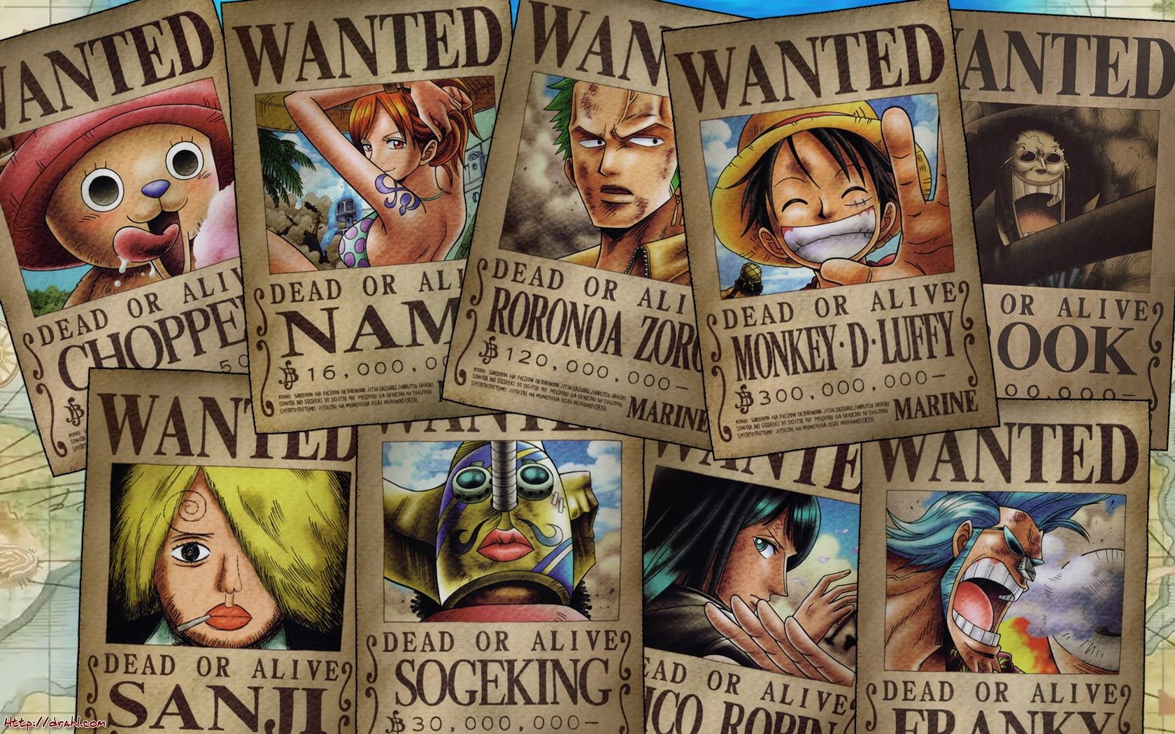 One Piece Wanted Posters Tony Chopper Nami Roronoa