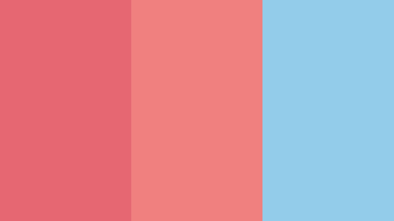 1366x768 light carmine pink light coral light cornflower blue three
