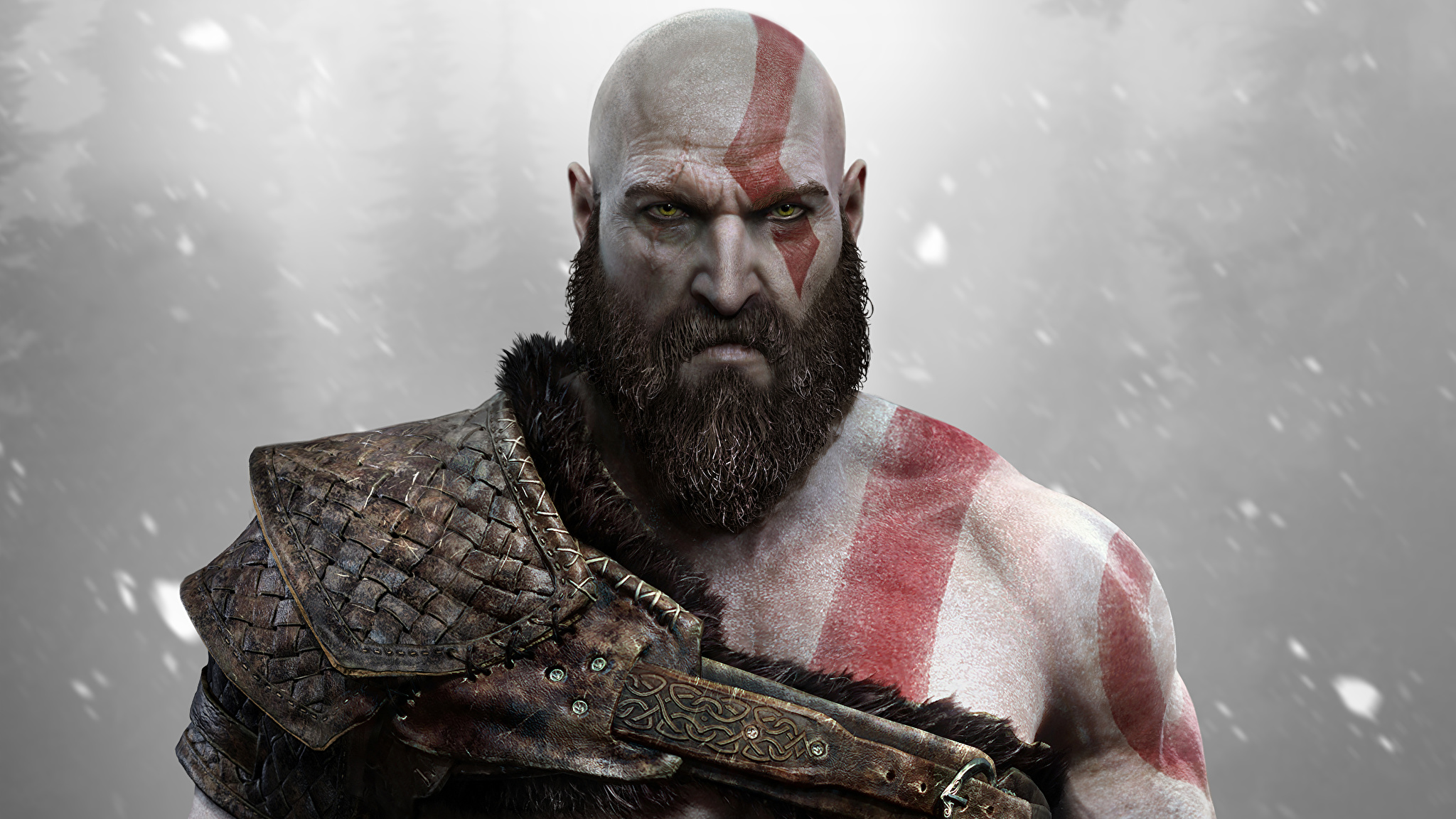 Wallpaper God Of War Man Ps4 Kratos Beard Fantasy Games