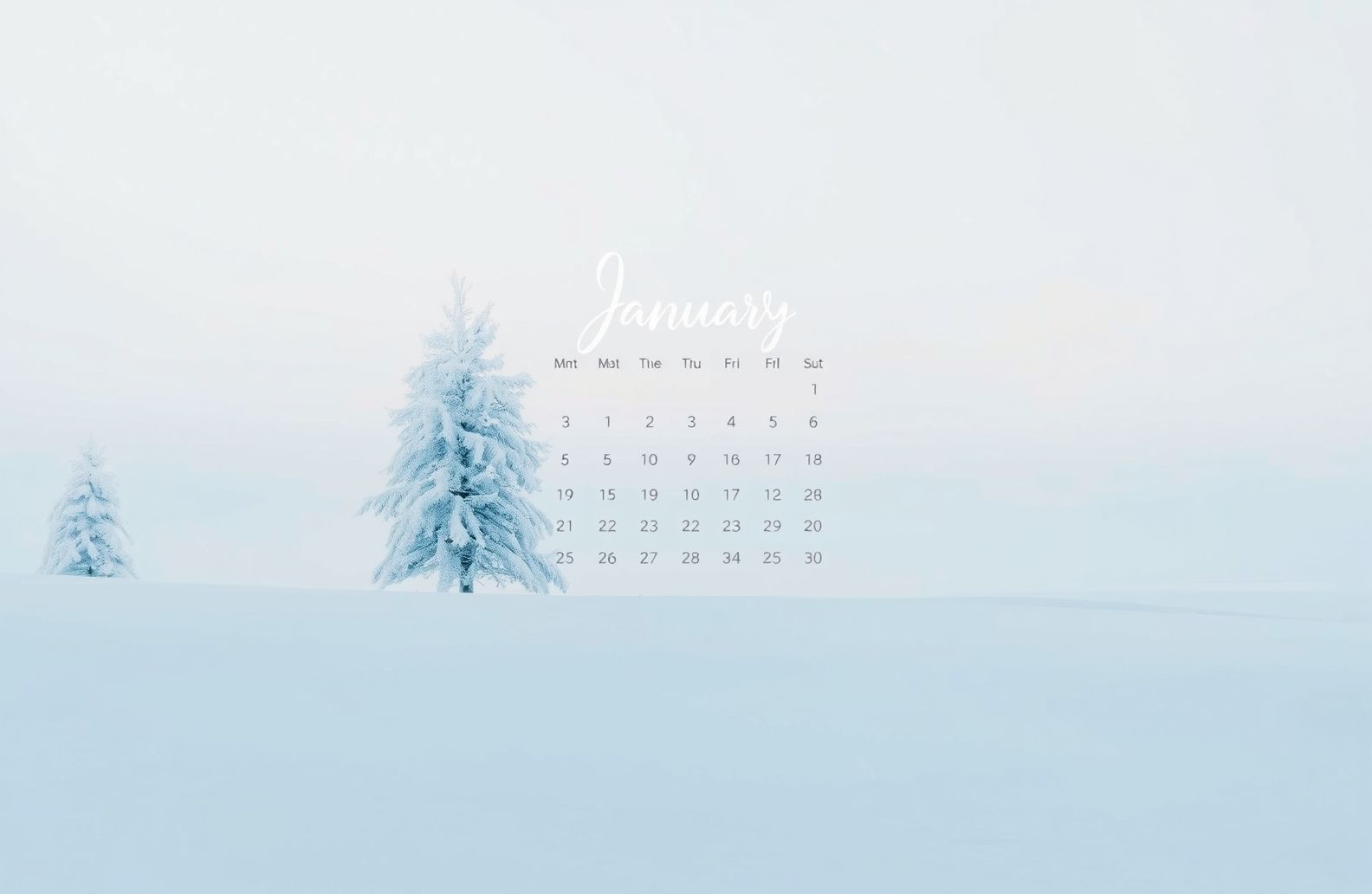 January Calendar Wallpaper