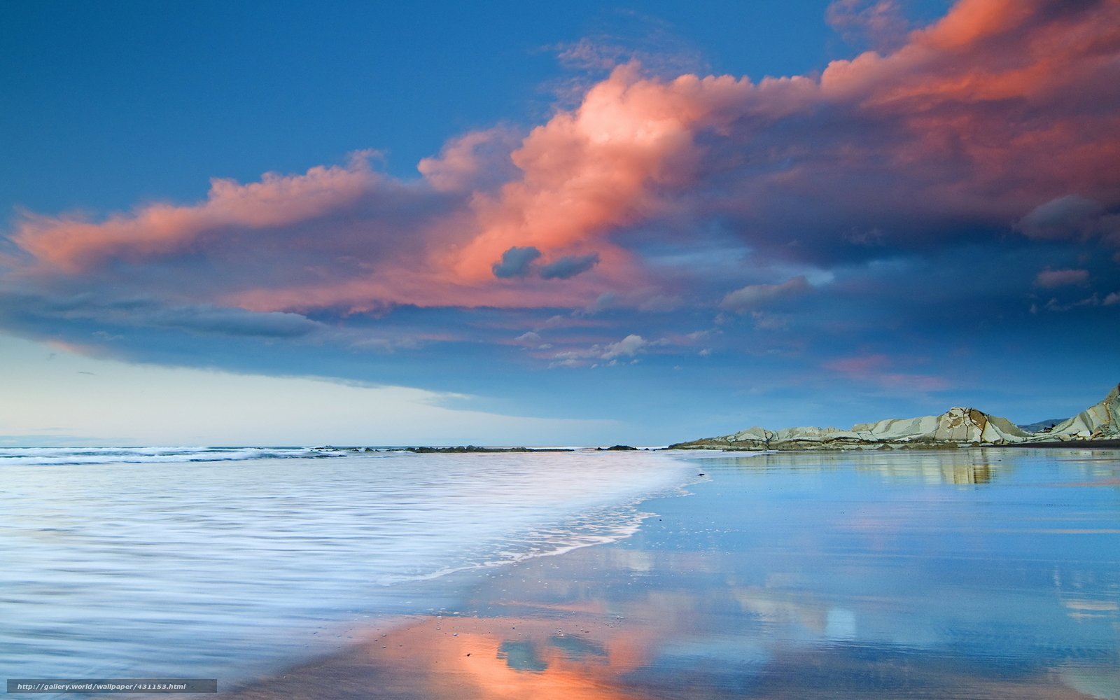 Mare Costa Pietre Cielo Nuvole Rosa Tramonto