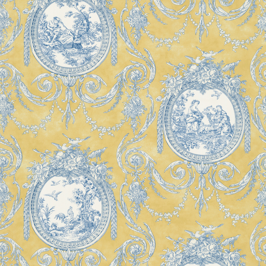 Shop Waverly Yellow Strippable Prepasted Classic Wallpaper At Lowes