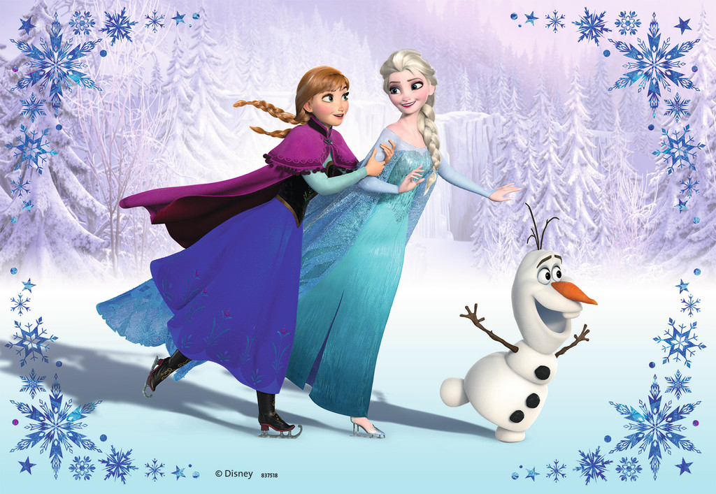 Image   AnnaElsa and Olaf Ice Skating Wallpaperjpg   DisneyWiki 1024x707